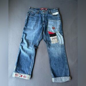 Tommy Hilfiger Men's Vintage Jeans  90s Carpenter Skate Wide Leg Embroidery Jnco